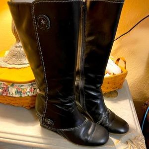 Fly London wedge boots tall sz 37 great condition